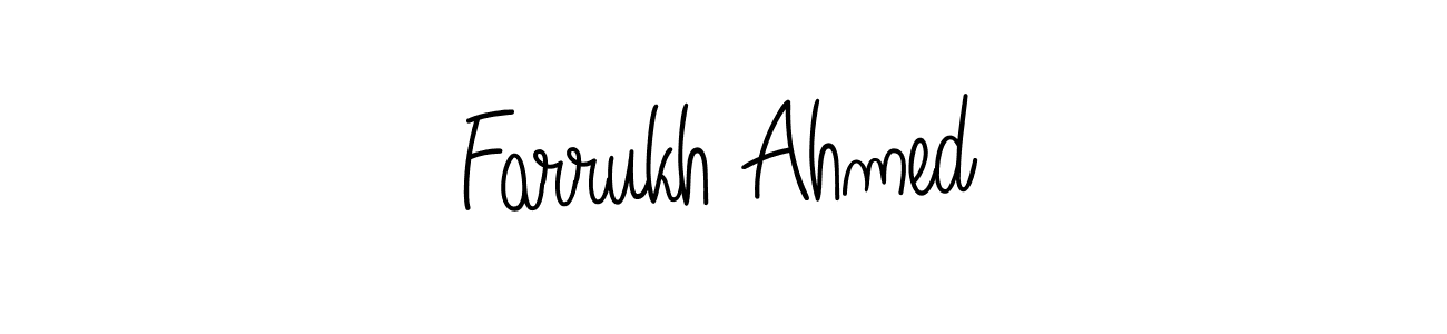 Make a beautiful signature design for name Farrukh Ahmed. With this signature (Angelique-Rose-font-FFP) style, you can create a handwritten signature for free. Farrukh Ahmed signature style 5 images and pictures png