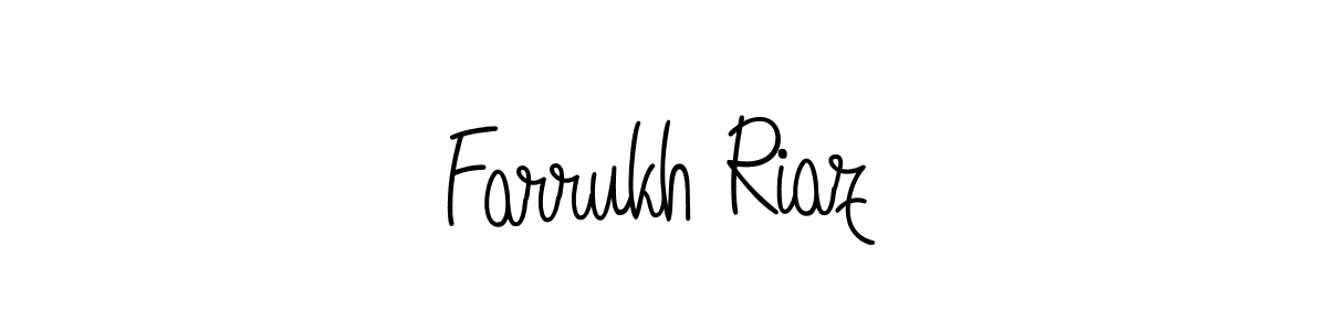 You should practise on your own different ways (Angelique-Rose-font-FFP) to write your name (Farrukh Riaz) in signature. don't let someone else do it for you. Farrukh Riaz signature style 5 images and pictures png