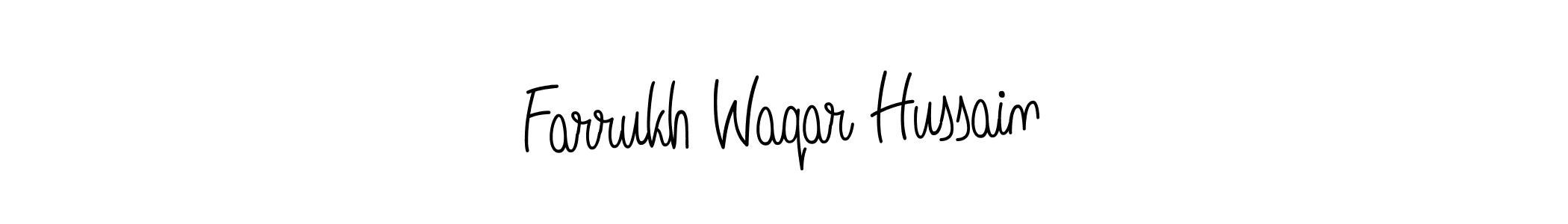 Also we have Farrukh Waqar Hussain name is the best signature style. Create professional handwritten signature collection using Angelique-Rose-font-FFP autograph style. Farrukh Waqar Hussain signature style 5 images and pictures png