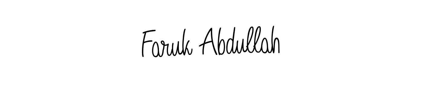 Design your own signature with our free online signature maker. With this signature software, you can create a handwritten (Angelique-Rose-font-FFP) signature for name Faruk Abdullah. Faruk Abdullah signature style 5 images and pictures png
