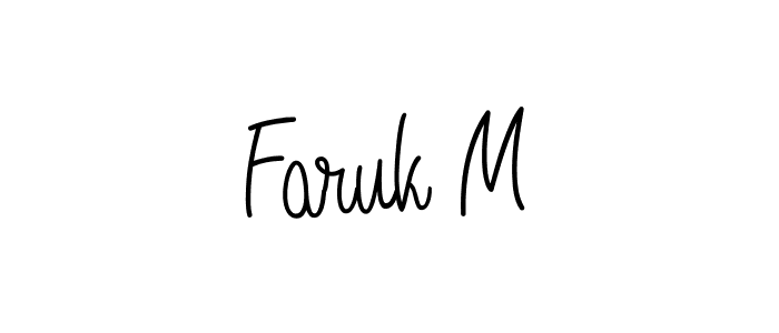 Design your own signature with our free online signature maker. With this signature software, you can create a handwritten (Angelique-Rose-font-FFP) signature for name Faruk M. Faruk M signature style 5 images and pictures png