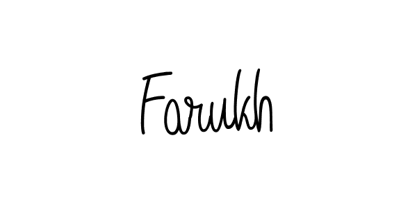 Use a signature maker to create a handwritten signature online. With this signature software, you can design (Angelique-Rose-font-FFP) your own signature for name Farukh. Farukh signature style 5 images and pictures png