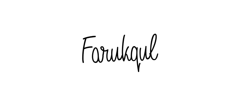 Make a beautiful signature design for name Farukqul. With this signature (Angelique-Rose-font-FFP) style, you can create a handwritten signature for free. Farukqul signature style 5 images and pictures png