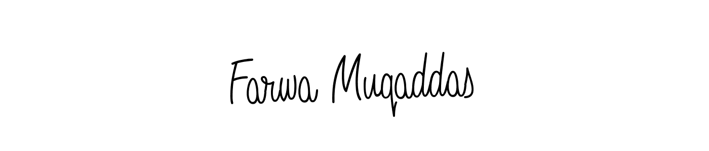 Make a short Farwa Muqaddas signature style. Manage your documents anywhere anytime using Angelique-Rose-font-FFP. Create and add eSignatures, submit forms, share and send files easily. Farwa Muqaddas signature style 5 images and pictures png