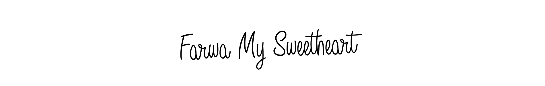 Make a beautiful signature design for name Farwa My Sweetheart. With this signature (Angelique-Rose-font-FFP) style, you can create a handwritten signature for free. Farwa My Sweetheart signature style 5 images and pictures png