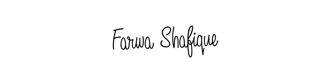 Use a signature maker to create a handwritten signature online. With this signature software, you can design (Angelique-Rose-font-FFP) your own signature for name Farwa Shafique. Farwa Shafique signature style 5 images and pictures png
