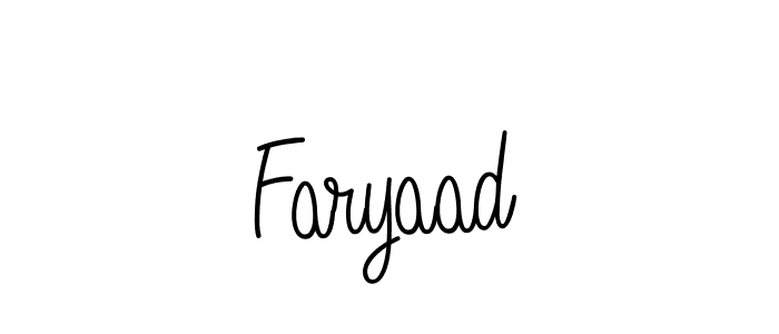 Use a signature maker to create a handwritten signature online. With this signature software, you can design (Angelique-Rose-font-FFP) your own signature for name Faryaad. Faryaad signature style 5 images and pictures png