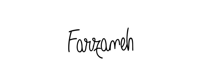 Design your own signature with our free online signature maker. With this signature software, you can create a handwritten (Angelique-Rose-font-FFP) signature for name Farzaneh. Farzaneh signature style 5 images and pictures png