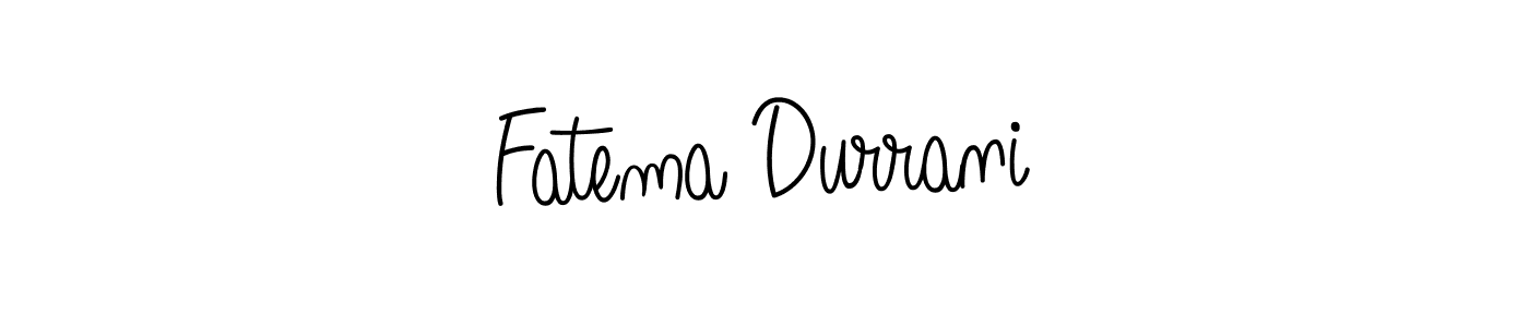 Make a beautiful signature design for name Fatema Durrani. With this signature (Angelique-Rose-font-FFP) style, you can create a handwritten signature for free. Fatema Durrani signature style 5 images and pictures png