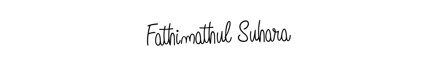 How to make Fathimathul Suhara name signature. Use Angelique-Rose-font-FFP style for creating short signs online. This is the latest handwritten sign. Fathimathul Suhara signature style 5 images and pictures png