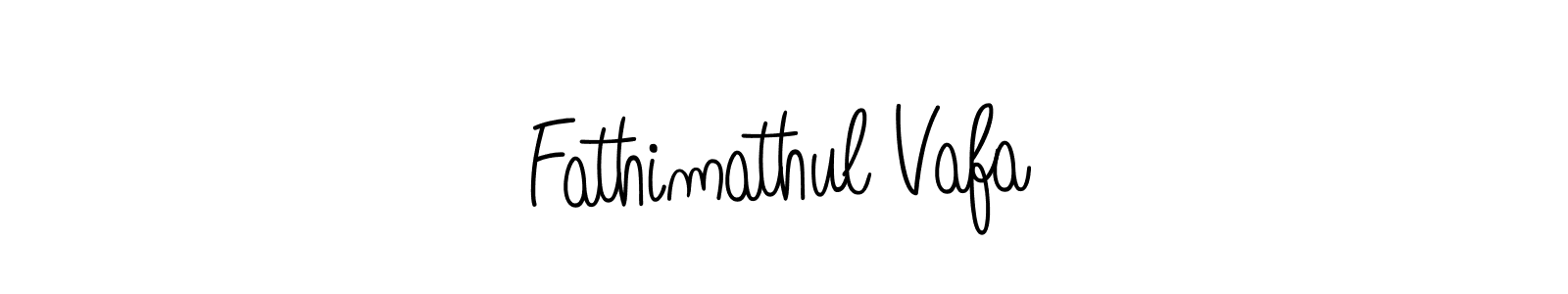 The best way (Angelique-Rose-font-FFP) to make a short signature is to pick only two or three words in your name. The name Fathimathul Vafa include a total of six letters. For converting this name. Fathimathul Vafa signature style 5 images and pictures png