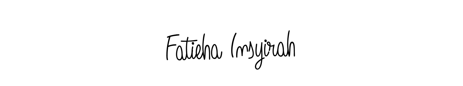 How to make Fatieha Insyirah name signature. Use Angelique-Rose-font-FFP style for creating short signs online. This is the latest handwritten sign. Fatieha Insyirah signature style 5 images and pictures png