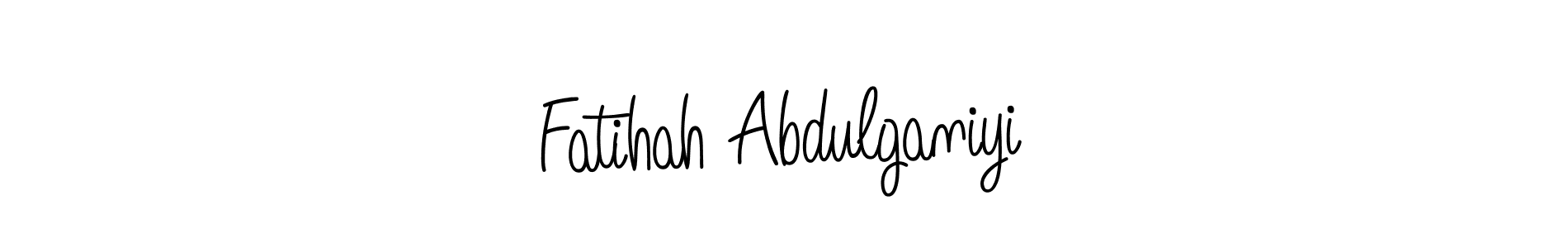 The best way (Angelique-Rose-font-FFP) to make a short signature is to pick only two or three words in your name. The name Fatihah Abdulganiyi include a total of six letters. For converting this name. Fatihah Abdulganiyi signature style 5 images and pictures png