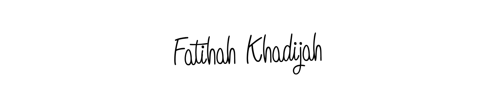 Make a beautiful signature design for name Fatihah Khadijah. With this signature (Angelique-Rose-font-FFP) style, you can create a handwritten signature for free. Fatihah Khadijah signature style 5 images and pictures png