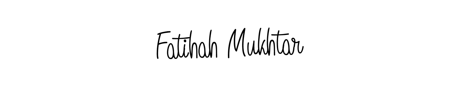 You should practise on your own different ways (Angelique-Rose-font-FFP) to write your name (Fatihah Mukhtar) in signature. don't let someone else do it for you. Fatihah Mukhtar signature style 5 images and pictures png