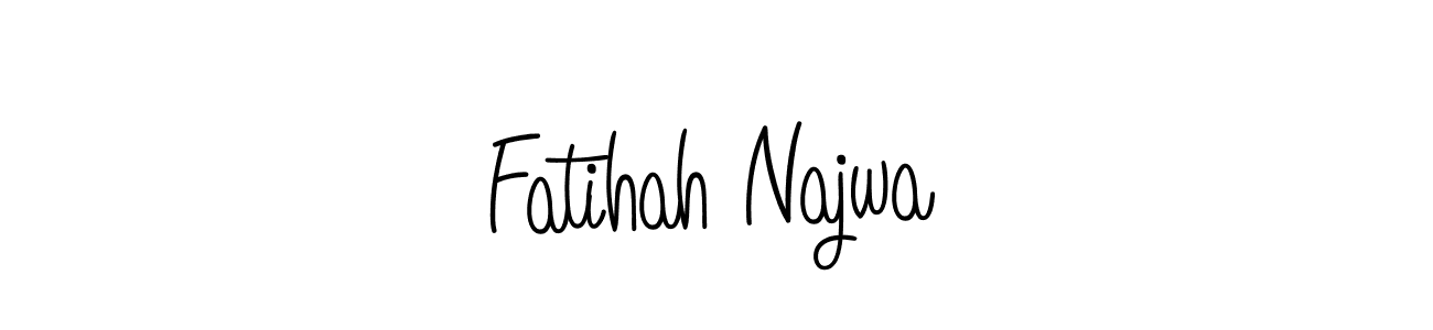 Make a beautiful signature design for name Fatihah Najwa. With this signature (Angelique-Rose-font-FFP) style, you can create a handwritten signature for free. Fatihah Najwa signature style 5 images and pictures png