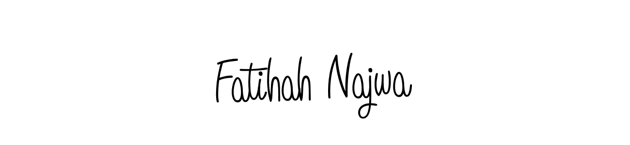 Make a beautiful signature design for name Fatihah Najwa. With this signature (Angelique-Rose-font-FFP) style, you can create a handwritten signature for free. Fatihah Najwa signature style 5 images and pictures png