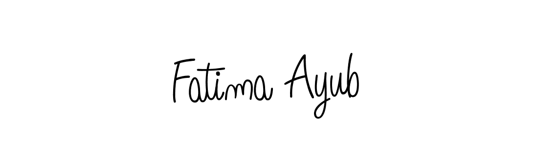 Make a beautiful signature design for name Fatima Ayub. With this signature (Angelique-Rose-font-FFP) style, you can create a handwritten signature for free. Fatima Ayub signature style 5 images and pictures png