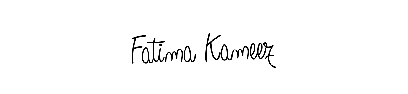 Make a beautiful signature design for name Fatima Kameez. With this signature (Angelique-Rose-font-FFP) style, you can create a handwritten signature for free. Fatima Kameez signature style 5 images and pictures png