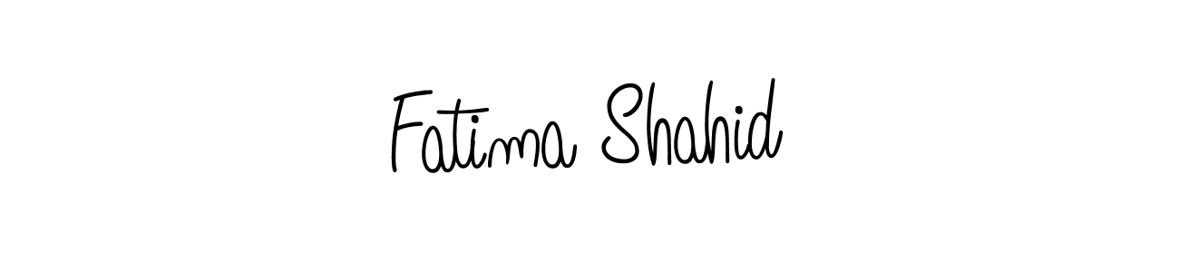 Make a beautiful signature design for name Fatima Shahid. With this signature (Angelique-Rose-font-FFP) style, you can create a handwritten signature for free. Fatima Shahid signature style 5 images and pictures png