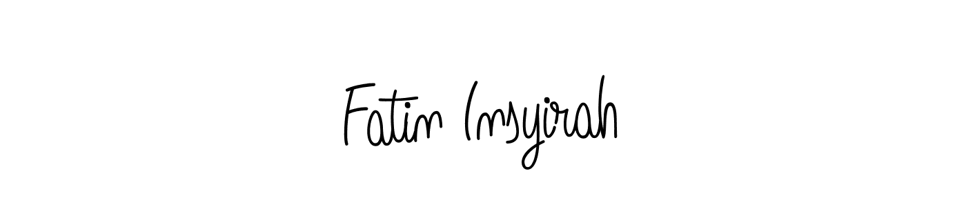 Also we have Fatin Insyirah name is the best signature style. Create professional handwritten signature collection using Angelique-Rose-font-FFP autograph style. Fatin Insyirah signature style 5 images and pictures png