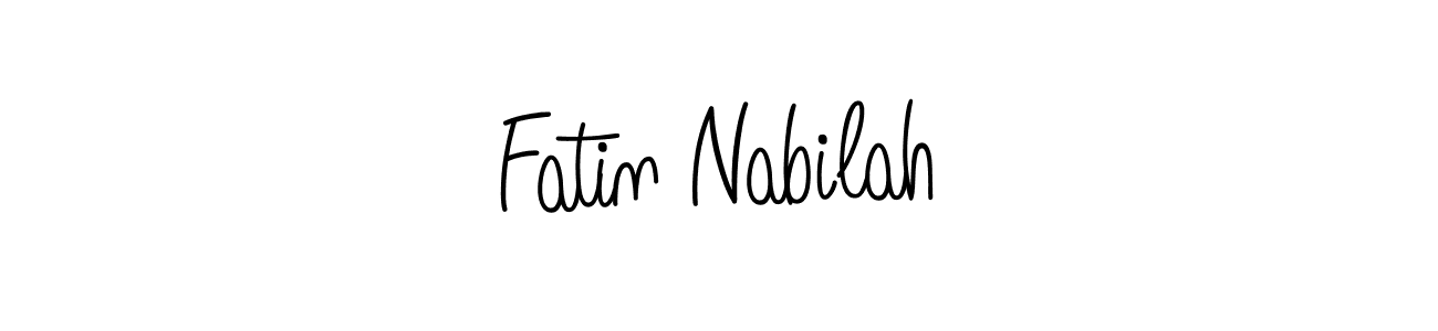 Use a signature maker to create a handwritten signature online. With this signature software, you can design (Angelique-Rose-font-FFP) your own signature for name Fatin Nabilah. Fatin Nabilah signature style 5 images and pictures png