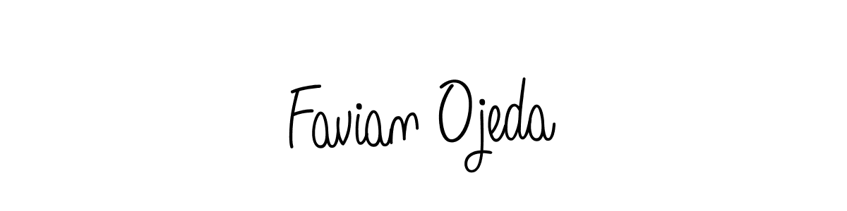 Use a signature maker to create a handwritten signature online. With this signature software, you can design (Angelique-Rose-font-FFP) your own signature for name Favian Ojeda. Favian Ojeda signature style 5 images and pictures png