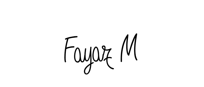 Use a signature maker to create a handwritten signature online. With this signature software, you can design (Angelique-Rose-font-FFP) your own signature for name Fayaz M. Fayaz M signature style 5 images and pictures png