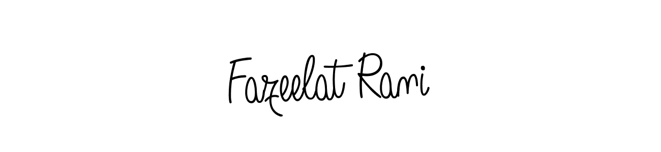 How to make Fazeelat Rani name signature. Use Angelique-Rose-font-FFP style for creating short signs online. This is the latest handwritten sign. Fazeelat Rani signature style 5 images and pictures png