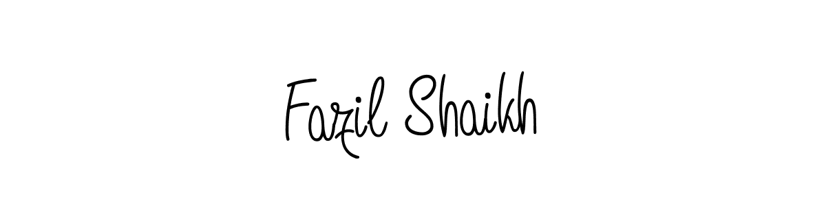 Use a signature maker to create a handwritten signature online. With this signature software, you can design (Angelique-Rose-font-FFP) your own signature for name Fazil Shaikh. Fazil Shaikh signature style 5 images and pictures png