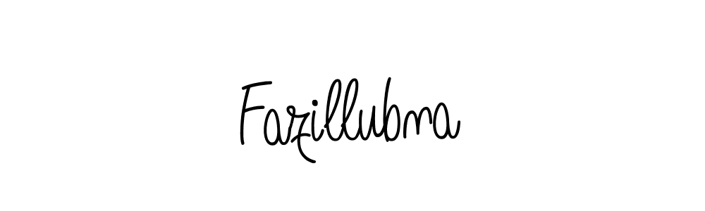 You should practise on your own different ways (Angelique-Rose-font-FFP) to write your name (Fazillubna) in signature. don't let someone else do it for you. Fazillubna signature style 5 images and pictures png