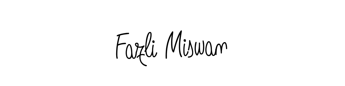 Make a beautiful signature design for name Fazli Miswan. With this signature (Angelique-Rose-font-FFP) style, you can create a handwritten signature for free. Fazli Miswan signature style 5 images and pictures png