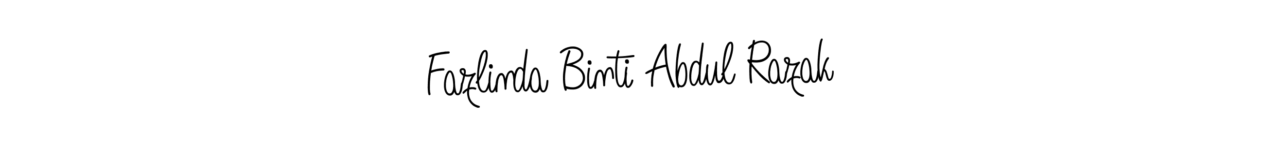 Design your own signature with our free online signature maker. With this signature software, you can create a handwritten (Angelique-Rose-font-FFP) signature for name Fazlinda Binti Abdul Razak. Fazlinda Binti Abdul Razak signature style 5 images and pictures png