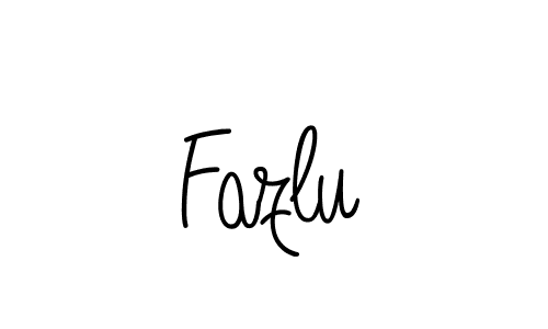 Make a beautiful signature design for name Fazlu. With this signature (Angelique-Rose-font-FFP) style, you can create a handwritten signature for free. Fazlu signature style 5 images and pictures png