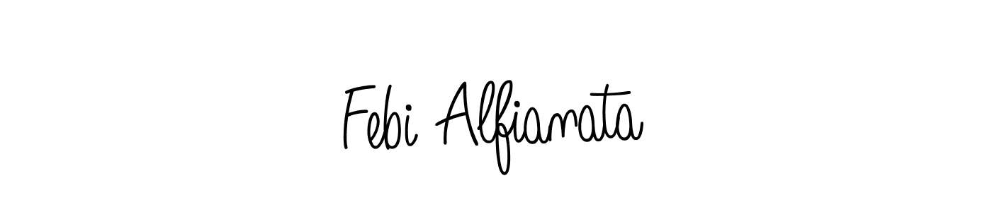 Use a signature maker to create a handwritten signature online. With this signature software, you can design (Angelique-Rose-font-FFP) your own signature for name Febi Alfianata. Febi Alfianata signature style 5 images and pictures png