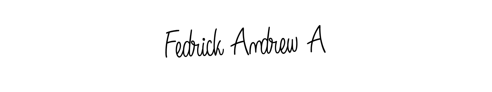 The best way (Angelique-Rose-font-FFP) to make a short signature is to pick only two or three words in your name. The name Fedrick Andrew A include a total of six letters. For converting this name. Fedrick Andrew A signature style 5 images and pictures png
