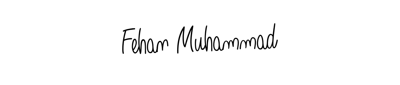 You should practise on your own different ways (Angelique-Rose-font-FFP) to write your name (Fehan Muhammad) in signature. don't let someone else do it for you. Fehan Muhammad signature style 5 images and pictures png