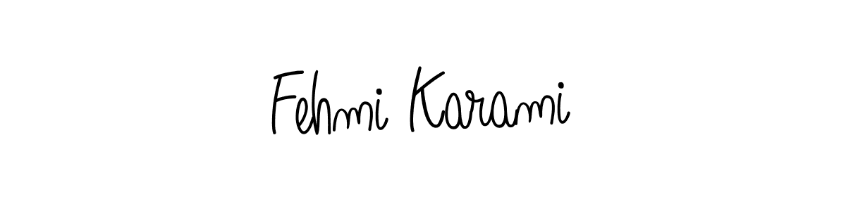 The best way (Angelique-Rose-font-FFP) to make a short signature is to pick only two or three words in your name. The name Fehmi Karami include a total of six letters. For converting this name. Fehmi Karami signature style 5 images and pictures png