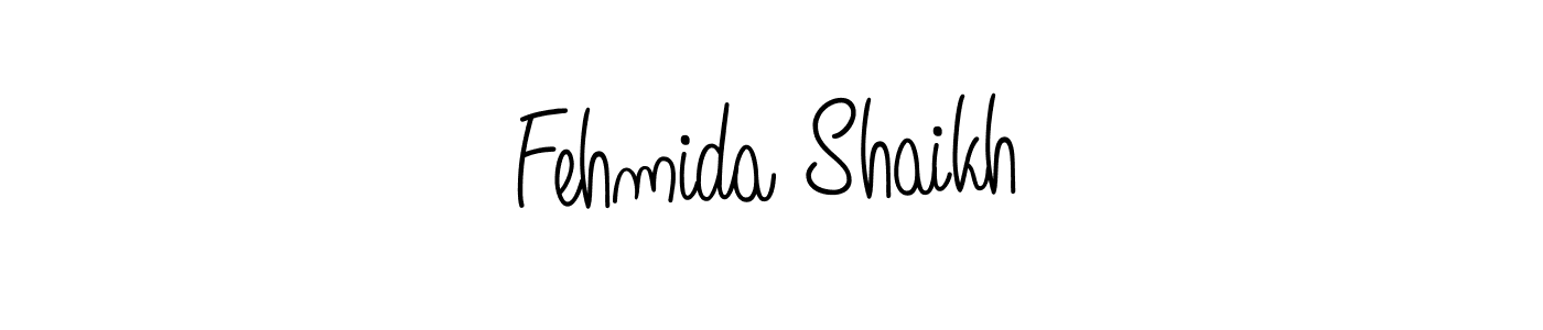 Make a beautiful signature design for name Fehmida Shaikh. With this signature (Angelique-Rose-font-FFP) style, you can create a handwritten signature for free. Fehmida Shaikh signature style 5 images and pictures png