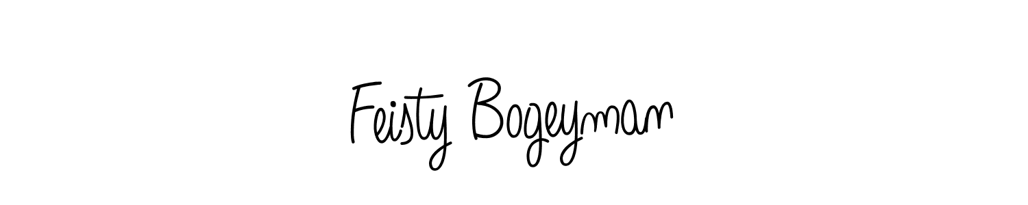 The best way (Angelique-Rose-font-FFP) to make a short signature is to pick only two or three words in your name. The name Feisty Bogeyman include a total of six letters. For converting this name. Feisty Bogeyman signature style 5 images and pictures png