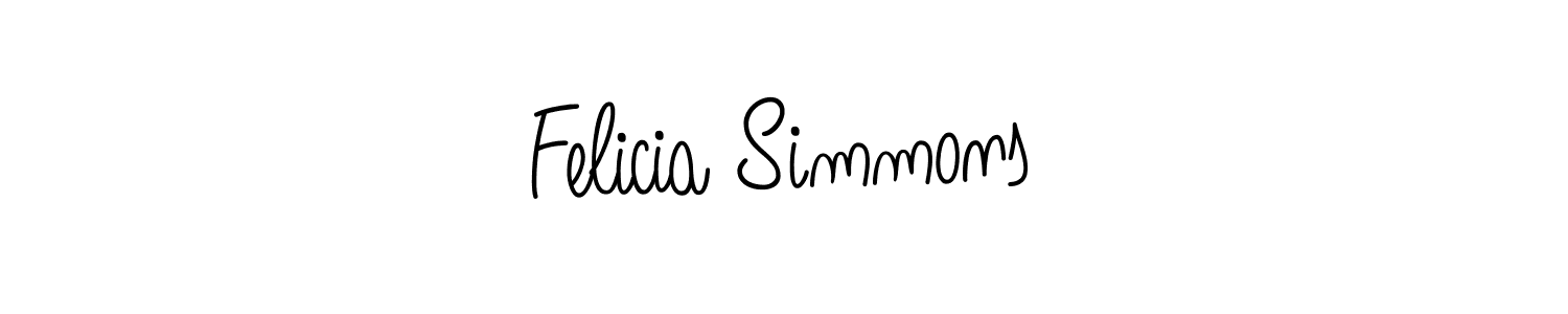 Make a beautiful signature design for name Felicia Simmons. With this signature (Angelique-Rose-font-FFP) style, you can create a handwritten signature for free. Felicia Simmons signature style 5 images and pictures png
