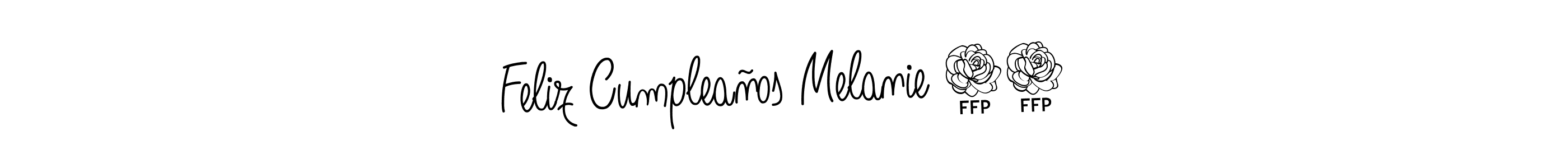 How to make Feliz Cumpleaños Melanie 15 name signature. Use Angelique-Rose-font-FFP style for creating short signs online. This is the latest handwritten sign. Feliz Cumpleaños Melanie 15 signature style 5 images and pictures png