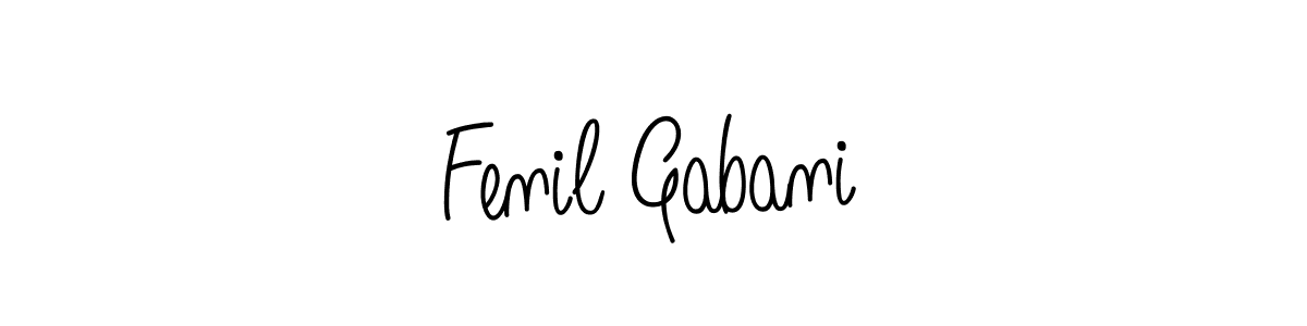 Create a beautiful signature design for name Fenil Gabani. With this signature (Angelique-Rose-font-FFP) fonts, you can make a handwritten signature for free. Fenil Gabani signature style 5 images and pictures png