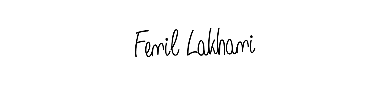 Make a beautiful signature design for name Fenil Lakhani. With this signature (Angelique-Rose-font-FFP) style, you can create a handwritten signature for free. Fenil Lakhani signature style 5 images and pictures png