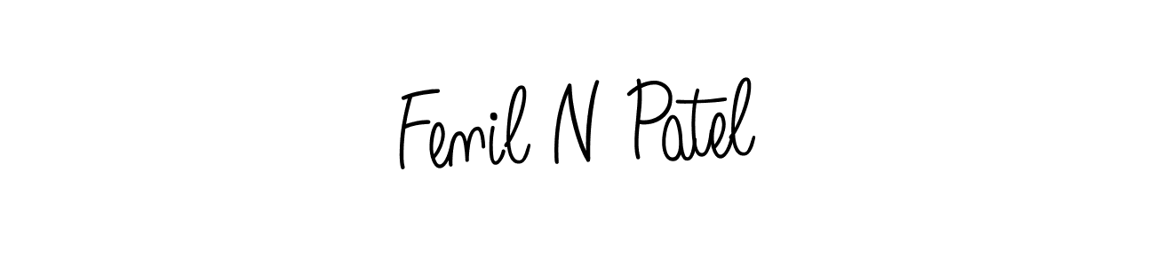 How to make Fenil N Patel name signature. Use Angelique-Rose-font-FFP style for creating short signs online. This is the latest handwritten sign. Fenil N Patel signature style 5 images and pictures png