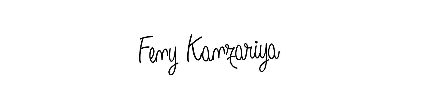 The best way (Angelique-Rose-font-FFP) to make a short signature is to pick only two or three words in your name. The name Feny Kanzariya include a total of six letters. For converting this name. Feny Kanzariya signature style 5 images and pictures png