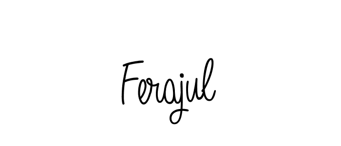 Make a beautiful signature design for name Ferajul. With this signature (Angelique-Rose-font-FFP) style, you can create a handwritten signature for free. Ferajul signature style 5 images and pictures png