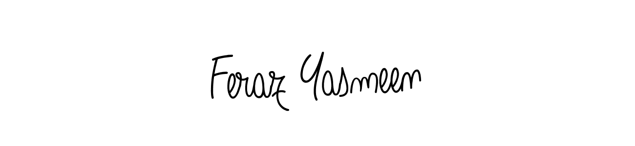 You should practise on your own different ways (Angelique-Rose-font-FFP) to write your name (Feraz Yasmeen) in signature. don't let someone else do it for you. Feraz Yasmeen signature style 5 images and pictures png