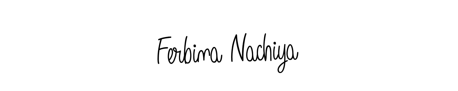 Design your own signature with our free online signature maker. With this signature software, you can create a handwritten (Angelique-Rose-font-FFP) signature for name Ferbina Nachiya. Ferbina Nachiya signature style 5 images and pictures png