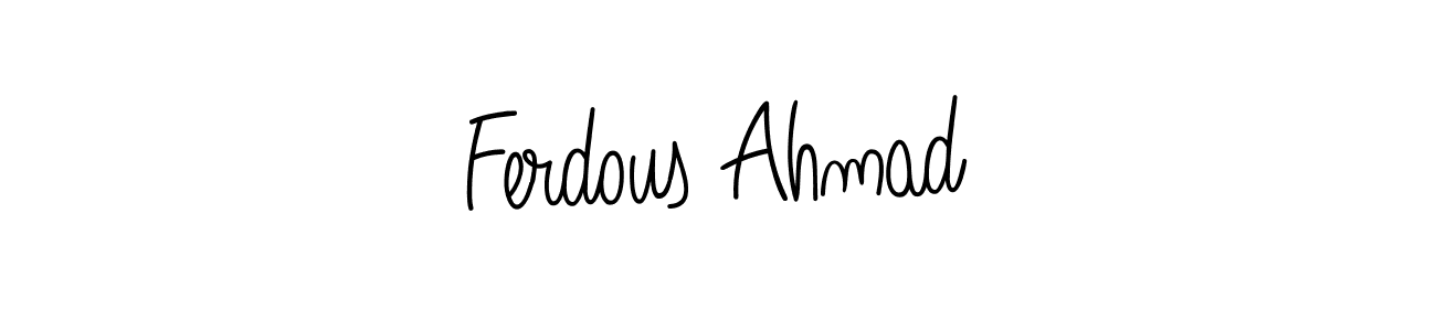 The best way (Angelique-Rose-font-FFP) to make a short signature is to pick only two or three words in your name. The name Ferdous Ahmad include a total of six letters. For converting this name. Ferdous Ahmad signature style 5 images and pictures png